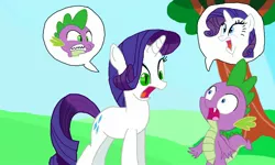 Size: 1600x960 | Tagged: safe, artist:kaytheyatagarasu, derpibooru import, rarity, spike, alternate eye color, body swap, eye swap, female, male, rule 63, shipping, sparity, straight