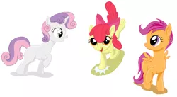 Size: 810x444 | Tagged: apple bloom, artist:vasillium, cutie mark crusaders, derpibooru import, safe, scootaloo, sweetie belle