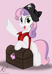 Size: 703x1000 | Tagged: artist:ciscoql, derpibooru import, pirate, safe, solo, sweetie belle