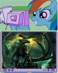 Size: 952x1196 | Tagged: derpibooru import, exploitable meme, kaiju, meme, obligatory pony, pacific rim, rainbow dash, safe, slattern, tv meme