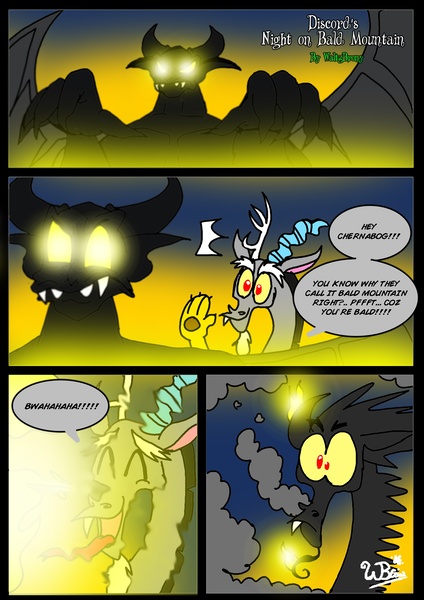 Size: 2480x3508 | Tagged: artist:neoncabaret, chernabog, comic, crossover, derpibooru import, discord, fantasia, night on bald mountain, safe