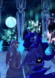 Size: 2480x3500 | Tagged: safe, artist:dalagar, derpibooru import, princess luna, oc, alicorn, bat pony, pony, bat pony oc, female, moon