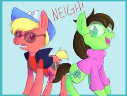 Size: 1280x960 | Tagged: artist:spanish-scoot, crossover, dave strider, derpibooru import, dipper pines, gravity falls, homestuck, jade harley, mabel pines, ponified, safe