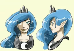 Size: 3531x2445 | Tagged: artist:smilingdogz, derpibooru import, elf ears, humanized, princess luna, safe, solo