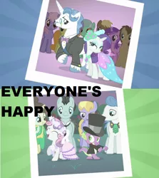 Size: 640x716 | Tagged: safe, derpibooru import, edit, edited screencap, screencap, amethyst star, bruce mane, carrot top, cloud kicker, coco crusoe, doctor whooves, fancypants, fine line, golden harvest, lyra heartstrings, maxie, orion, rainbowshine, rarity, shooting star (character), spike, sweetie belle, time turner, pony, a canterlot wedding, raripants, shipping, spikebelle