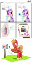 Size: 1100x2178 | Tagged: suggestive, artist:mysticalpha, artist:thexiiilightning, derpibooru import, big macintosh, fluttershy, princess cadance, earth pony, pony, clothes, comic, fluttershy's letter, male, meme, stallion, stockings