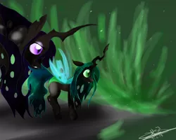 Size: 1500x1200 | Tagged: artist:leasmile, changeling queen, changeling queen oc, cute, cutealis, derpibooru import, duo, duo female, female, filly, filly queen chrysalis, foal, mare, mother and daughter, nymph, oc, queen chrysalis, safe, signature, younger