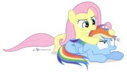 Size: 1340x760 | Tagged: safe, artist:dm29, derpibooru import, fluttershy, rainbow dash, cute, female, filly, filly fluttershy, filly rainbow dash, floppy ears, flutterdash, image, julian yeo is trying to murder us, lesbian, nom, png, shipping, simple background, transparent background, younger