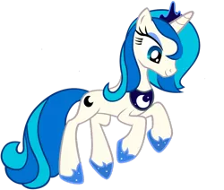 Size: 900x764 | Tagged: safe, color edit, derpibooru import, edit, princess luna, vinyl scratch, pony, unicorn, colored, female, hooves, horn, mare, palette swap, recolor, s1 luna, simple background, smiling, solo, transparent background, vector