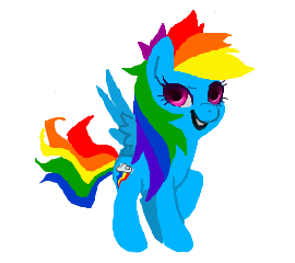 Size: 270x240 | Tagged: safe, artist:toycake, derpibooru import, rainbow dash, solo