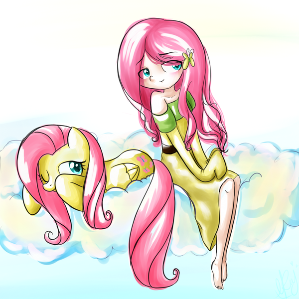 Size: 1024x1024 | Tagged: artist:cosmicponye, breasts, clothes, delicious flat chest, derpibooru import, dress, flattershy, fluttershy, humanized, human ponidox, safe, skinny