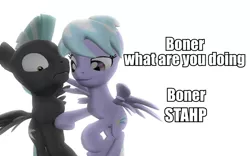 Size: 960x600 | Tagged: 3d, artist:pinkie diane roosevelt phd, cloudchaser, derpibooru import, gmod, implied erection, reaction image, stahp, suggestive, thunderlane