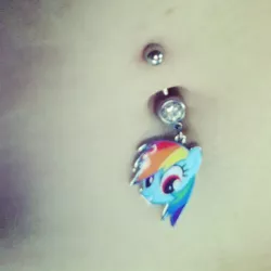 Size: 500x500 | Tagged: safe, derpibooru import, rainbow dash, human, belly button, bellyring, irl, irl human, photo, piercing, solo