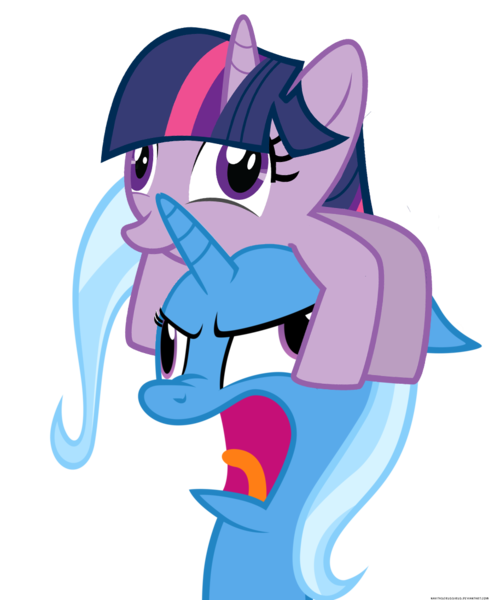 Size: 894x1096 | Tagged: artist:navitaserussirus, crab pony, derp, derpibooru import, dinkleberg, half-life, headcrab, meme, mind control, nose wrinkle, open mouth, parasite, pony hat, safe, simple background, spider sparkle, transparent background, trixie, twilight sparkle, vector, wat, wheels trixie, wide eyes