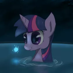 Size: 800x800 | Tagged: artist:muffinsforever, derpibooru import, magic, magic pool, safe, scrunchy face, solo, swimming, swimming pool, twilight sparkle