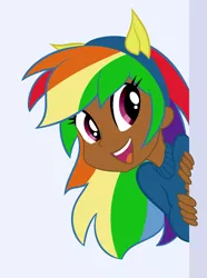 Size: 2236x3000 | Tagged: safe, derpibooru import, edit, rainbow dash, equestria girls, dark skin, humanized, meme, solo, that fucking cat, that fucking dash