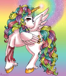 Size: 1168x1332 | Tagged: safe, artist:rosalinnrodriguez, derpibooru import, oc, unofficial characters only, alicorn, pony, alicorn oc, angelic prism, solo