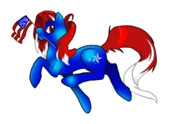 Size: 900x649 | Tagged: safe, artist:halestorm019, derpibooru import, mouth hold, nation ponies, solo, united states