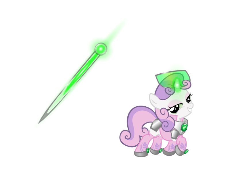 Size: 2048x1536 | Tagged: armor, artist:purezparity, bedroom eyes, clothes, derpibooru import, magic, makeup, show accurate, simple background, socks, solo, suggestive, sweetie belle, sword, transparent background, vector