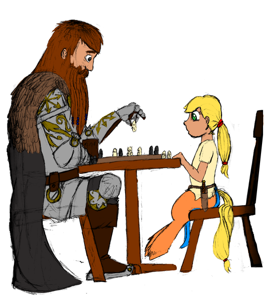 Size: 5100x5668 | Tagged: absurd resolution, artist:dreadlime, chaos undivided, chess, derpibooru import, hybrid, oc, oc:cinnamon cider, offspring, parent:applejack, safe, satyr, tafl, unofficial characters only, warhammer fantasy, warhammer (game)