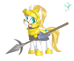 Size: 2500x2061 | Tagged: safe, artist:equestria-prevails, derpibooru import, oc, oc:florence, unofficial characters only, bat pony, pony, armor, helmet, hoof shoes, royal guard, simple background, solo, spear, transparent background