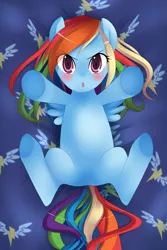 Size: 2000x3000 | Tagged: artist:netamenta, blushing, derpibooru import, filly, filly rainbow dash, rainbow dash, safe, solo, younger