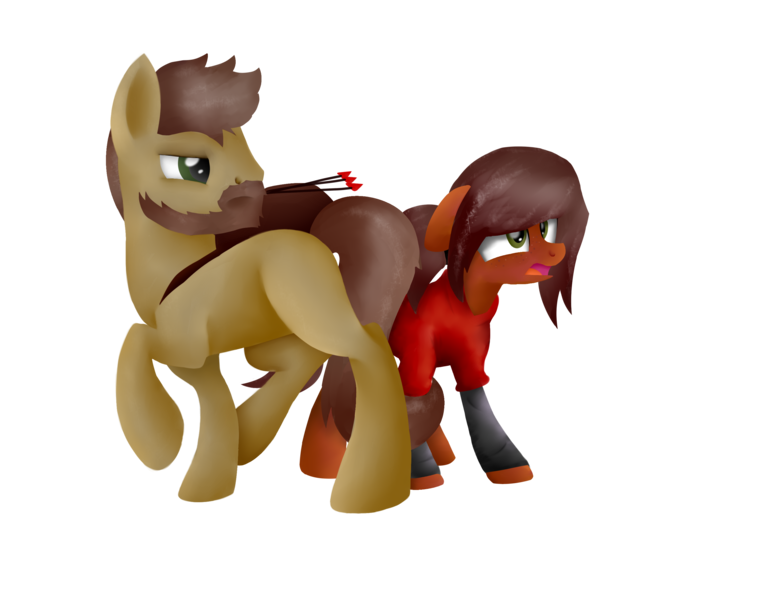 Size: 3000x2350 | Tagged: artist:shyshyoctavia, derpibooru import, ellie, joel, ponified, safe, the last of us