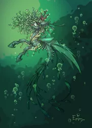 Size: 2481x3424 | Tagged: dead source, safe, artist:jackjacko-eponymous, derpibooru import, queen chrysalis, changeling, hybrid, merpony, pony, sea pony, seapony (g4), g4, beautiful, bubble, clothes, coral, crepuscular rays, digital art, dorsal fin, eyeshadow, female, fin, fin wings, fins, fish tail, flowing mane, flowing tail, green eyes, green mane, green tail, green wings, high res, horn, image, jpeg, lidded eyes, looking at you, makeup, mare, ocean, open mouth, open smile, scales, seaponified, seapony chrysalis, seaweed, see-through, signature, smiling, smiling at you, solo, species swap, spread wings, sunlight, swimming, tail, underwater, water, wings