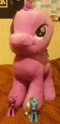 Size: 1145x2365 | Tagged: brushable, derpibooru import, hunter leisure, irl, official, photo, plushie, safe, toy, trixie, twilight sparkle