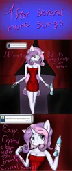 Size: 1280x3039 | Tagged: safe, artist:tunderi, derpibooru import, sweetie belle, anthro, ask singing belle, ask, clothes, dress, microphone, older, solo, tumblr