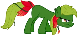 Size: 1748x810 | Tagged: safe, artist:chipmagnum, derpibooru import, oc, oc:alura une, unofficial characters only, alraune, earth pony, plant pony, pony, ear piercing, earring, female, flower, jewelry, leaf mane, mare, piercing, plant, simple background, solo, transparent background, vector