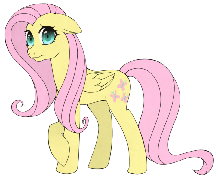 Size: 900x745 | Tagged: safe, artist:stalkerpony, derpibooru import, fluttershy, pegasus, pony, female, looking at you, mare, shy, simple background, solo, transparent background