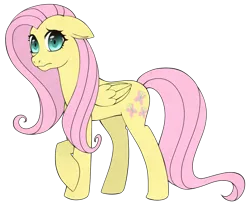 Size: 900x745 | Tagged: safe, artist:stalkerpony, derpibooru import, fluttershy, pegasus, pony, female, looking at you, mare, shy, simple background, solo, transparent background