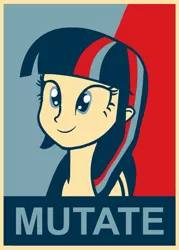 Size: 709x992 | Tagged: safe, artist:php50, derpibooru import, twilight sparkle, human head pony, equestria girls, hope poster, humanized, solo