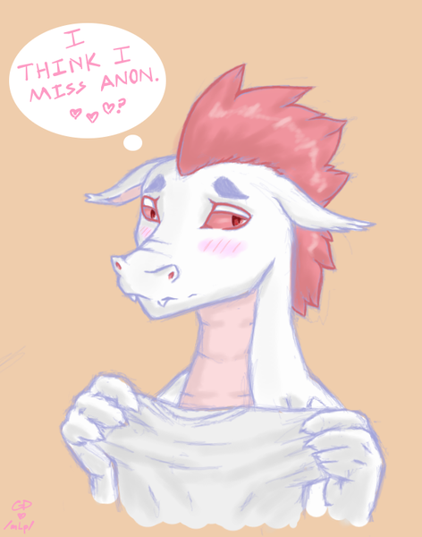 Size: 605x769 | Tagged: safe, artist:gaydragon, derpibooru import, fizzle, dragon, blushing, cute, solo, teenaged dragon