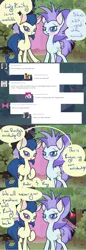 Size: 823x2388 | Tagged: artist:otterlore, ask, assistants, comic, derpibooru import, fabric, forest, implied rarity, pinkie pie, powder rouge, roxie, roxie rave, safe, spiderponyrarity, tree, tumblr