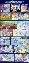 Size: 1155x2508 | Tagged: safe, artist:sorcerushorserus, derpibooru import, baby ribbs, brolly, derpy hooves, firefly, fluttershy, rainbow dash, surprise, whitewash, oc, bird, pegasus, pony, comic:dash academy, american football, argie ribbs, autumn, bag, beard, bipedal, board game, book, bowl, box, bubble, calculator, cap, card, celebration, clock, clothes, cloud, cloudy, comic, couch, curtain, curtains, female, flying, forest, frozen, g1, g1 to g4, game, generation leap, happy, hat, hiding, homework, ice, ice pack, ice skating, karaoke, lake, leaf, leaves, male, mare, math, microphone, moustache, nose blowing, paper, paper bag, pencil, pizza, playing, pond, popcorn, river, saw, scarf, shampoo, shower, showers, sick, singing, skates, skating, smiling, snow, snow angel, snowfall, soap, stallion, stick, thermometer, tissue, tissue box, tree, trophy, water, we are the champions, winter, you tried