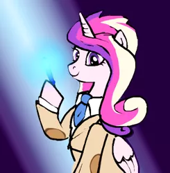 Size: 484x494 | Tagged: 30 minute art challenge, artist needed, derpibooru import, princess cadance, safe, solo, sonic screwdriver, swapped cutie marks, time lady, time lord