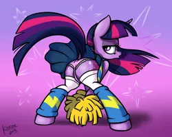 Size: 2000x1600 | Tagged: artist:killryde, cheerleader, clothes, derpibooru import, duckface, female, frilly underwear, panties, pink underwear, plot, pom pom, pouting, presenting, skirt, solo, solo female, suggestive, twibutt, twilight sparkle, underwear, upskirt