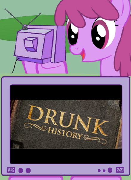 Size: 604x827 | Tagged: safe, derpibooru import, berry punch, berryshine, drunk history, exploitable meme, meme, obligatory pony, tv meme, tv show