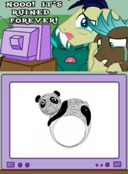 Size: 373x510 | Tagged: derpibooru import, drama, exploitable meme, meme, obligatory pony, panda ring, ruined forever trio, safe, tv meme, visual pun