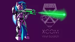 Size: 3556x2000 | Tagged: anthro, artist:scramjet747, crossover, derpibooru import, gun, safe, solo, vinyl scratch, x-com, xcom: enemy unknown