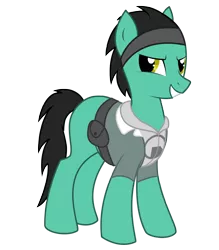 Size: 2198x2514 | Tagged: alyx vance, artist:anathlyst, blank flank, clothes, derpibooru import, grin, half-life, half-life 2, ponified, safe, simple background, solo