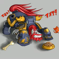 Size: 3500x3500 | Tagged: armor, artist:dru-4an, cat, leman russ, ponified, primarch, russian, safe, space marine, space wolves, terminator armor, warhammer 30k, warhammer 40k, warhammer (game)