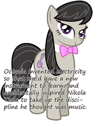 Size: 1000x1300 | Tagged: safe, derpibooru import, octavia melody, earth pony, pony, bowtie, electricity, female, glorious cello princess, hooves, insane pony thread, inventor, mare, nikola tesla, simple background, smiling, solo, text, transparent background, tumblr, vector