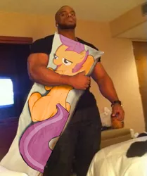 Size: 425x509 | Tagged: body pillow, chickun, derpibooru import, edit, exploitable meme, human, irl, irl human, photo, photoshop, pillow, scootachickun, scootaloo, suggestive, waifu