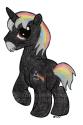 Size: 400x602 | Tagged: artist:emfen, derpibooru import, moustache, oc, oc:roy g. biv, old, prism, rainbow, roy g. biv, safe, solo, unofficial characters only, wrinkles