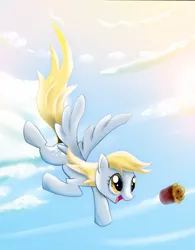 Size: 3012x3852 | Tagged: safe, artist:thepointyman, derpibooru import, derpy hooves, pegasus, pony, female, mare, muffin, solo