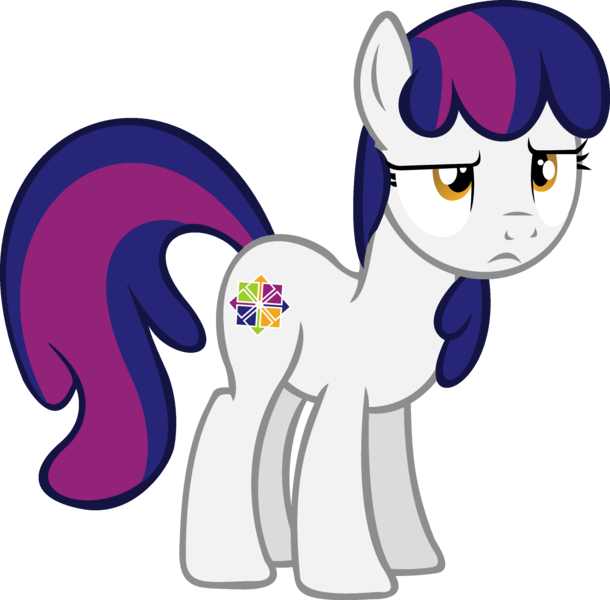 Size: 2699x2655 | Tagged: artist:zee66, centos, derpibooru import, frown, linux, ponified, raised eyebrow, recolor, safe, simple background, solo, transparent background, unamused, vector