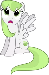 Size: 3339x5147 | Tagged: safe, artist:zee66, derpibooru import, oc, ponified, unofficial characters only, pegasus, pony, female, linux, linux mint, mare, os pony, recolor, simple background, sitting, solo, transparent background, vector